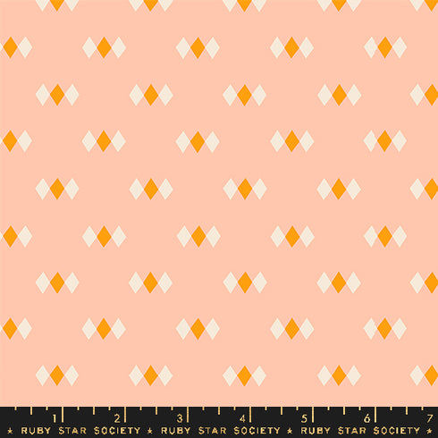 Juicy Diamonds in Peach - Ruby Star Society Sold by the Half Yard